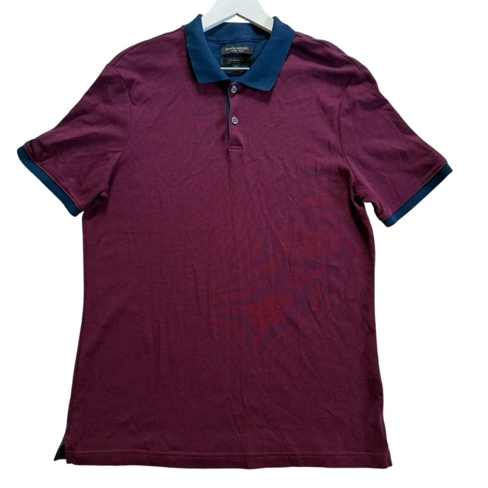 Banana Republic Luxury Touch Burgundy Polo Shirt Men’s Size Large Standard Fit